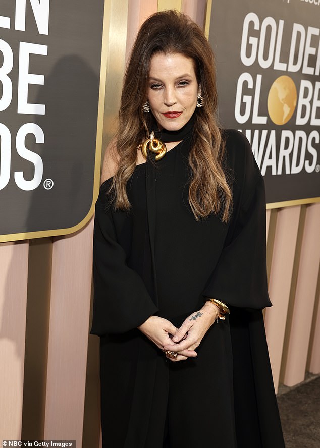 Lisa Marie Presley is seen Monday night at the Golden Globes