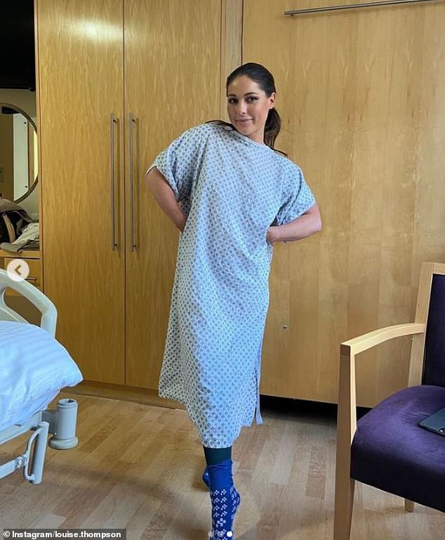 Operation: Louise Thompson, 32, has revealed that she has undergone an 