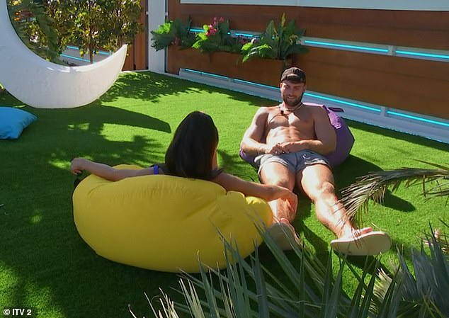 Spending time together: Love Island fans have claimed previously unaired clips have shown Tom Clare is 'accompanying' both Olivia Hawkins and Zara Deniz Lackenby-Brown