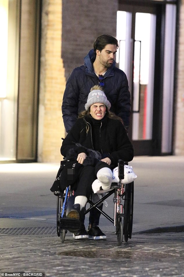 Road to recovery: Mick Jagger's ex Luciana Giménez was spotted out and about in New York on Monday after undergoing emergency surgery following her horrific skiing accident in Aspen last week.