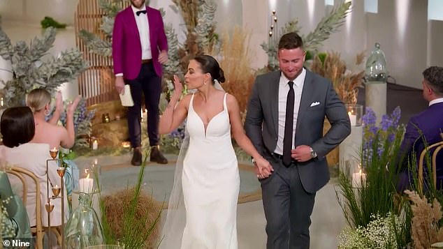 Leaked Bombshell screenshots reveal MAFS couple Harrison Boon (right) and Bronte Schofield (left) knew each other before meeting at the altar in Monday's season premiere