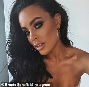 Married At First Sight bride Bronte Schofield, 28, looked completely different than her glamorous Instagram photos when she removed her makeup the day after her wedding on Tuesday's episode.  (Pictured on Instagram)