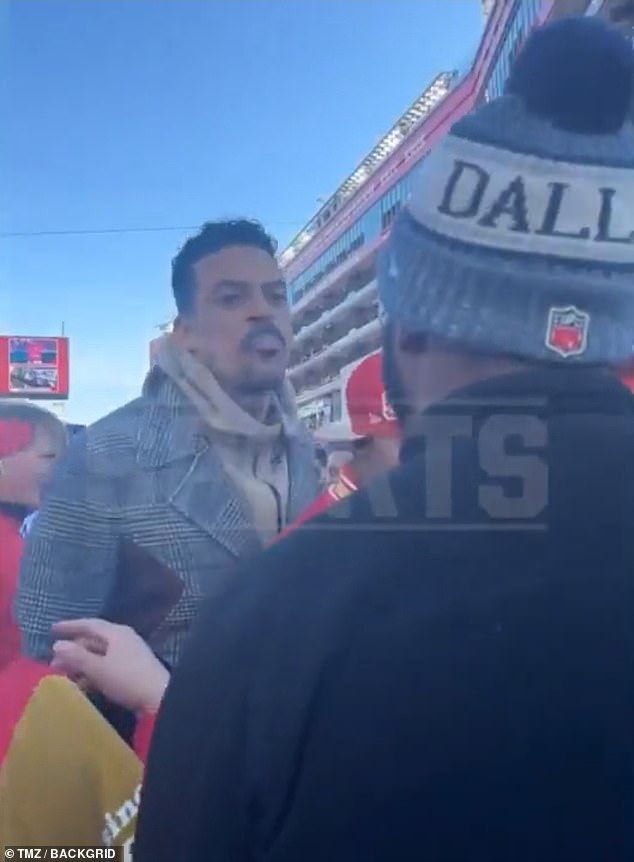 Matt Barnes, 42, was filmed spitting on his fiancée's ex-husband at the Niners-Cowboys game.