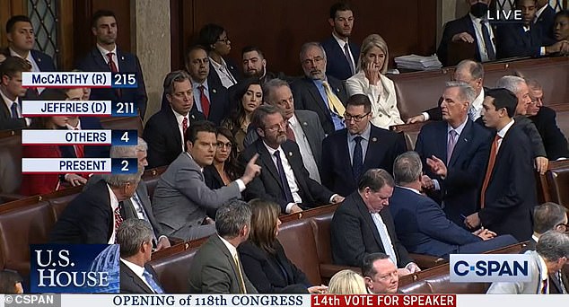 C-SPAN cameras captured moments of high drama during last week's speech fight, including now-Chairman Kevin McCarthy confronting Rep. Matt Gaetz after the Florida Republican helped sink McCarthy's bid on the ballot. number 14.