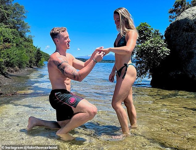 Luke Bond, 22, and Sarah Dorough, 21, got engaged last month after just a year of dating despite living 8,697 miles apart.