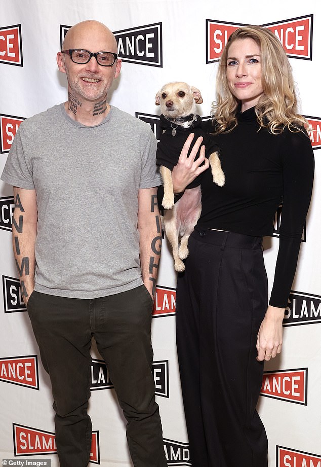 Opening night: Lindsay Hicks joined Moby as they attended a Slamdance for the premiere of his Punk Rock Vegan Movie on Friday in Utah.