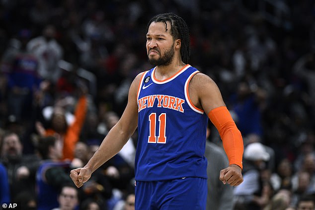 Jalen Brunson celebrates during another mammoth performance for the New York Knicks