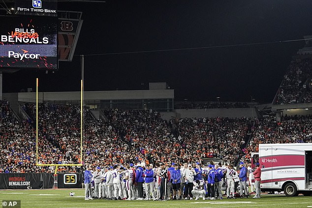 Damar Hamlin was taken off the field in an ambulance after collapsing against the Buffalo Bills