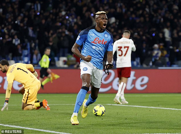 Victor Osimhen scored his 14th league goal of the season to give Napoli the lead 17 minutes later.