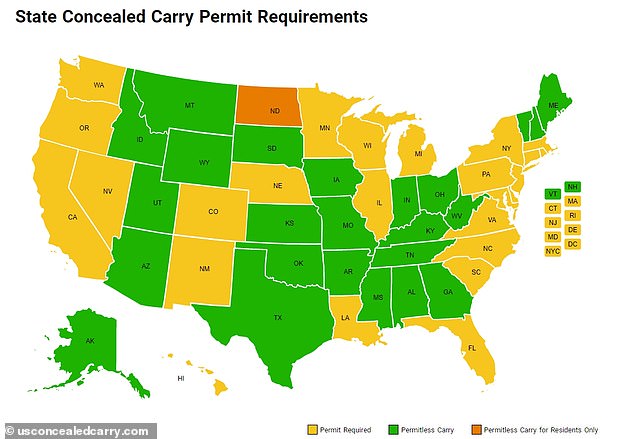 A law that went into effect Sunday makes Alabama the 26th state to allow legal gun owners to carry concealed firearms without obtaining a permit.