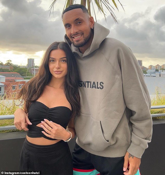 Kyrgios (pictured with girlfriend Costeen Hatzi) is ranked 20th, which means he'll avoid the kind of difficult Australian Grand Slam opening he had to carry last year.