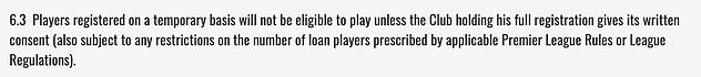 Article 6.3 of the Carabao Cup rules and regulations prohibit Henderson from facing United