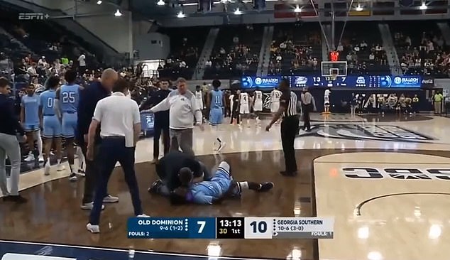 Old Dominion basketball player Imo Essien collapsed on court against Georgia Southern