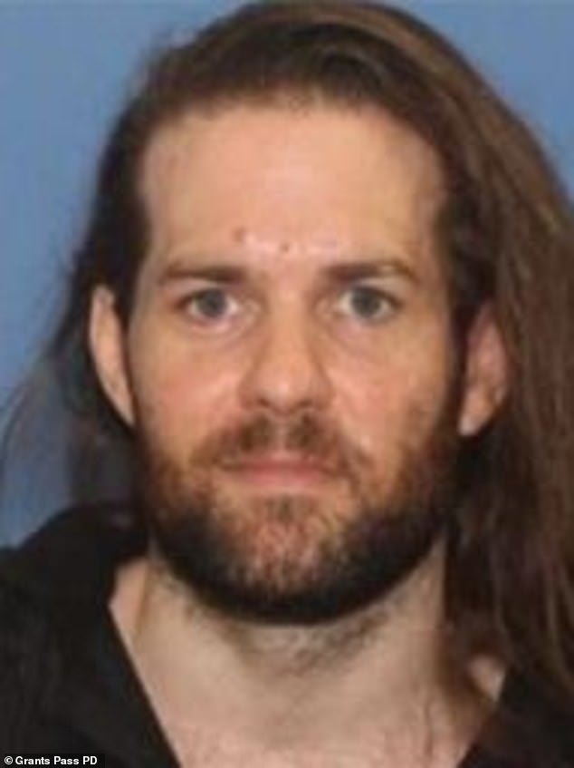 Benjamin Obadiah Foster, 36, of Wolf Creek, located 60 miles north of the California border, is being wanted by police for allegedly tying up and nearly beating Justine Siemens, of Grants Pass, to death on Tuesday.