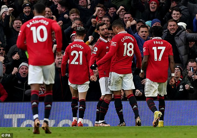 Manchester United are now six points behind leaders Arsenal after their win over Man City.