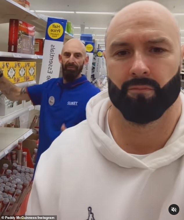 Fun: Paddy McGuinness played with yet another filter while sporting a bushy beard on Friday, after denying he had cosmetic surgery in Turkey by sharing a hilarious face-altering video this week