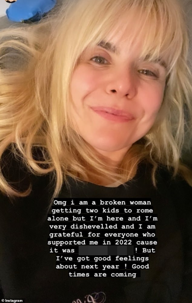 'I'm a disheveled broken woman': Paloma Faith thanked fans for the support this week as she shared a selfie of Roma after a year of 'f**king s**t', following her 'split' from Leyman lahcine