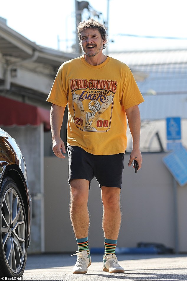 Beaming: Pedro Pascal had a lot to smile about on Friday when he stepped out in Los Angeles after learning that his hit HBO series The Last Of Us has been renewed for a second season.