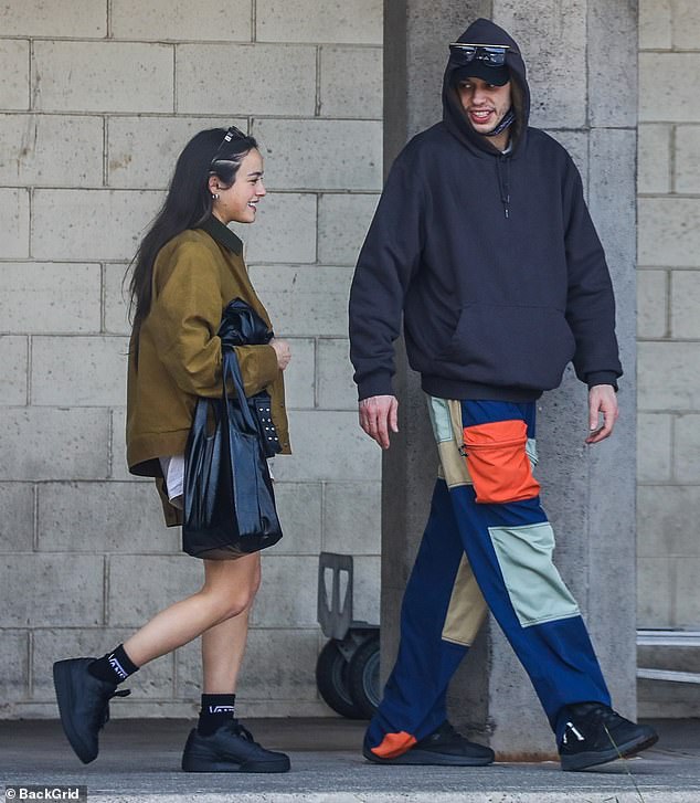 Departing: Pete Davidson and Chase Sui Wonders were spotted at the airport Thursday in Maui