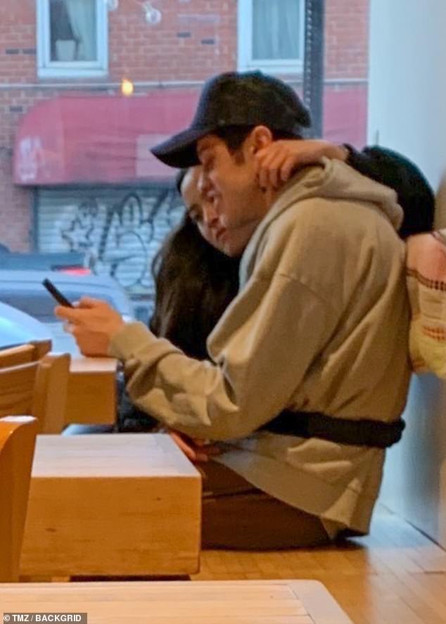 Closing: Pete Davidson and Chase Sui Wonders continued to fuel dating rumors on Monday, as they were spotted sharing a hug at Baba's Pierogies in Brooklyn, New York.