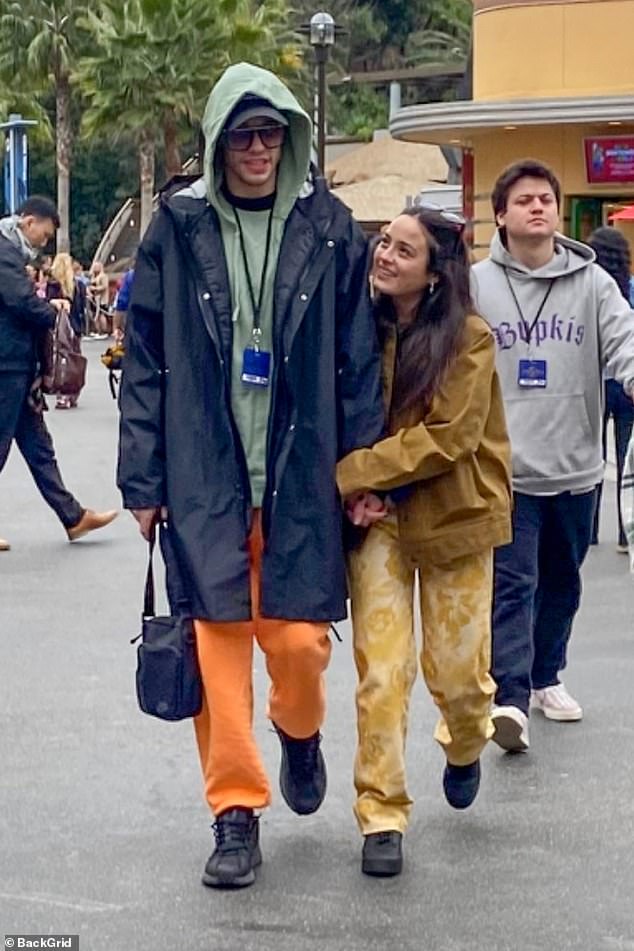 Hand in hand: Pete Davidson and co-star Chase Sui Wonders spent a romantic day at Universal Studios Hollywood on Thursday