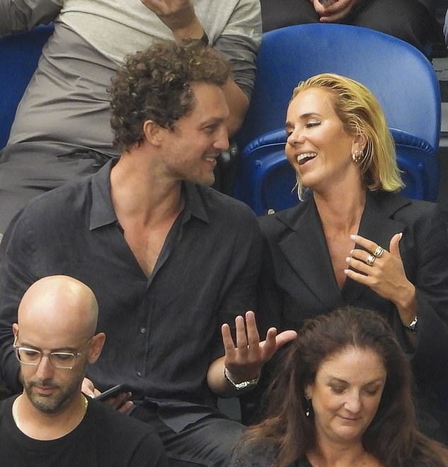 Pip Edwards attended the Australian Open with presenter Ben Waddell after her ex Michael Clarke's fight