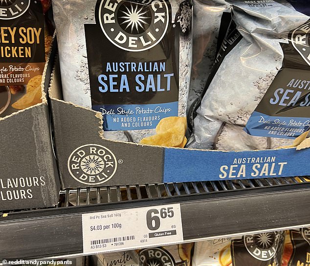 A pack of plain potato chips has skyrocketed to almost $7 in some supermarkets (pictured)