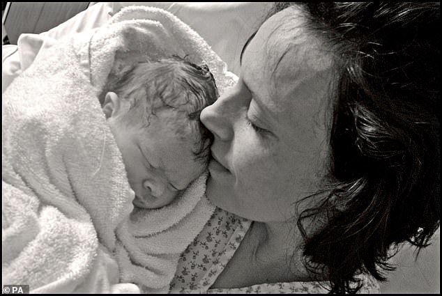 A major survey of 20,900 women by the Care Quality Commission found the number reporting a positive experience of pregnancy, labour and postnatal care has plummeted. Pictured: Rhiannon Davies from Ludlow, Shropshire with her daughter Kate moments after she was born on March 1, 2009 at Shrewsbury and Telford NHS Trust. Kate died just hours later