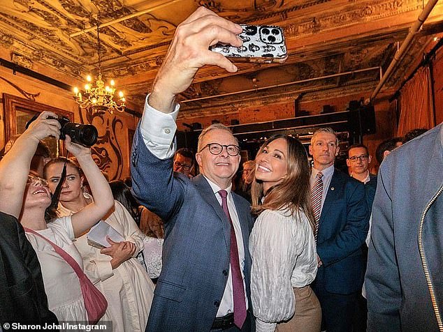 Anthony Albanese revealed he's a huge fan of The Block on Tuesday when he stopped to take a selfie with last year's contestant Sharon Johal.