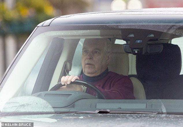 Prince Andrew, pictured driving his Range Rover in the grounds of Windsor Castle, recently told friends that a 