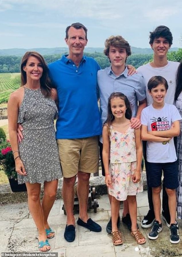 Prince Joachim of Denmark and his family spent Christmas in Vietnam as his children were officially stripped of their titles of prince and princess, it has been revealed (pictured on holiday in 2018)