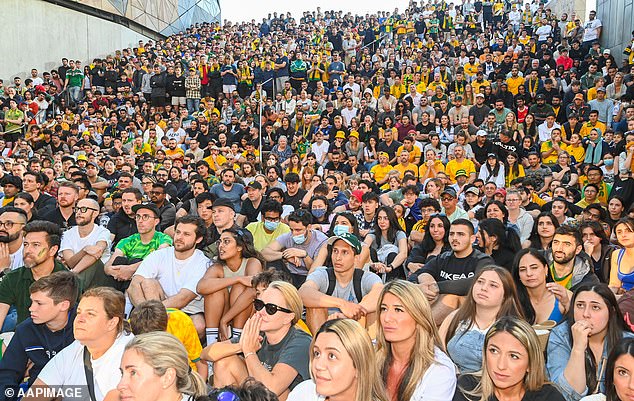 The huge crowds during the World Cup showed that the Australian public still cares about football (Pictured Federation Square in Melbourne)