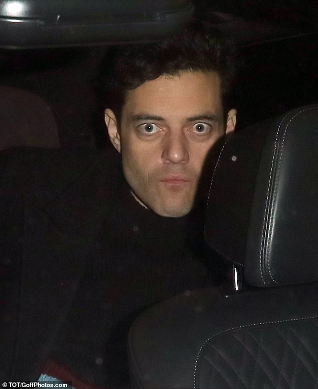 Outing: Rami Malek and Lucy Boynton enjoyed a date at the Chiltern Firehouse in London on Wednesday