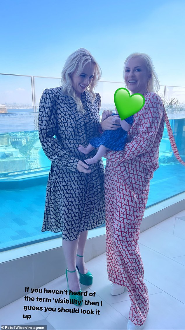 Rebel Wilson appeared to applaud after she sparked controversy this week when she went on a promotional trip to Dubai despite the United Arab Emirates' anti-LGBT laws.  He appeared to be addressing the saga in an Instagram Stories post in which he held his infant daughter Royce Lillian while he posed with his girlfriend Ramona Agruma.  everything in the photo