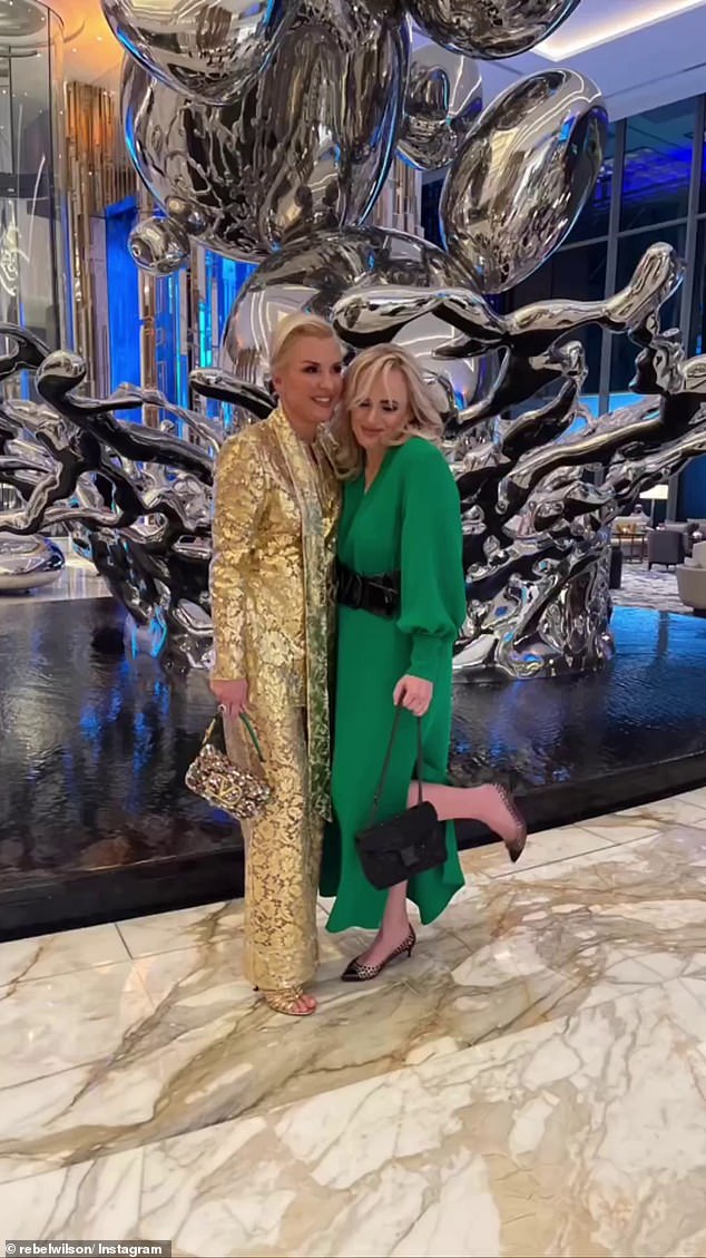 Rebel Wilson, 42, (right) and her fiancee Ramona Agruma (left) were among the A-list guests at the extravagant opening of the Atlantis The Royal hotel in Dubai over the weekend.