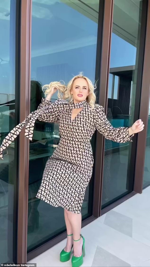 Rebel Wilson has doubled down on her promotional blitz of Dubai by posting more photos of herself attending the lavish opening of the Atlantis The Royal hotel.