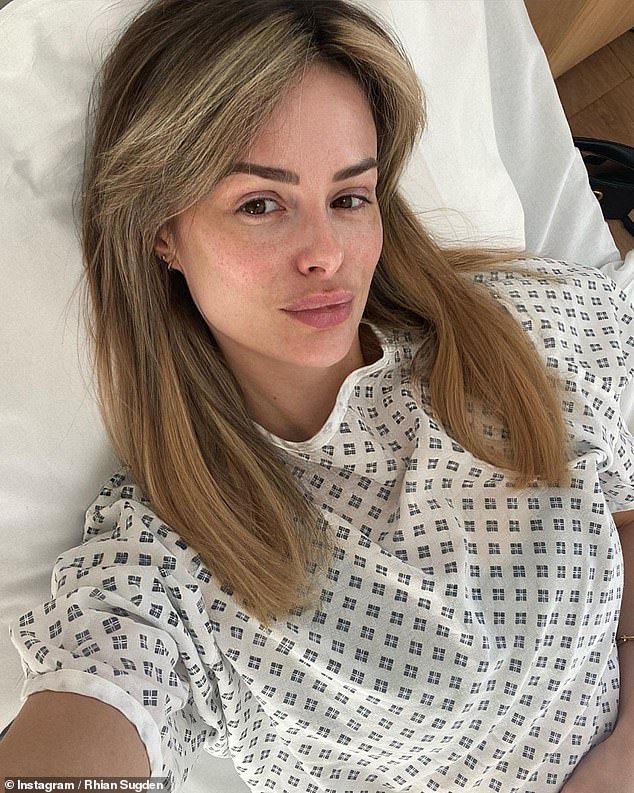 Health scare: Rhian Sugden has revealed she will undergo surgery at hospital to have a birthmark removed 