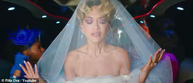 Bride: Rita quashed rumors that the wedding dress she wore in the music video for her new single was the same dress she wore to her own nuptials