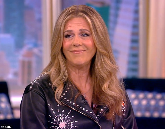 Promotion: Rita Wilson was a guest on The View on Monday in New York to promote her new movie A Man Called Otto, which she has produced.