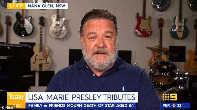 Russell Crowe says Lisa Marie Presley was too young to