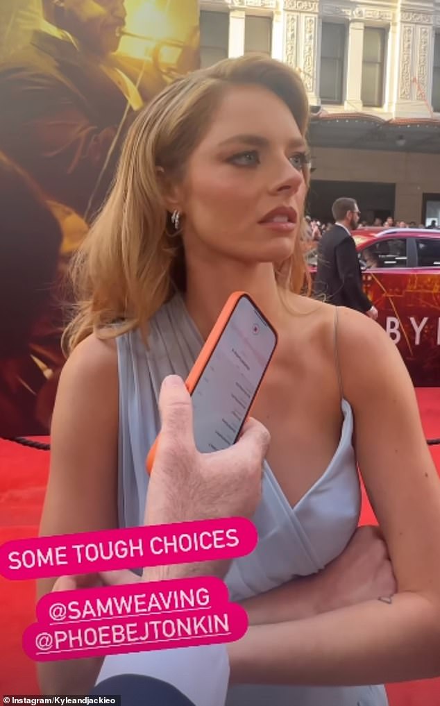 Samara Weaving gave a surprising answer when asked a quick question at the Babylon premiere in Sydney on Monday.