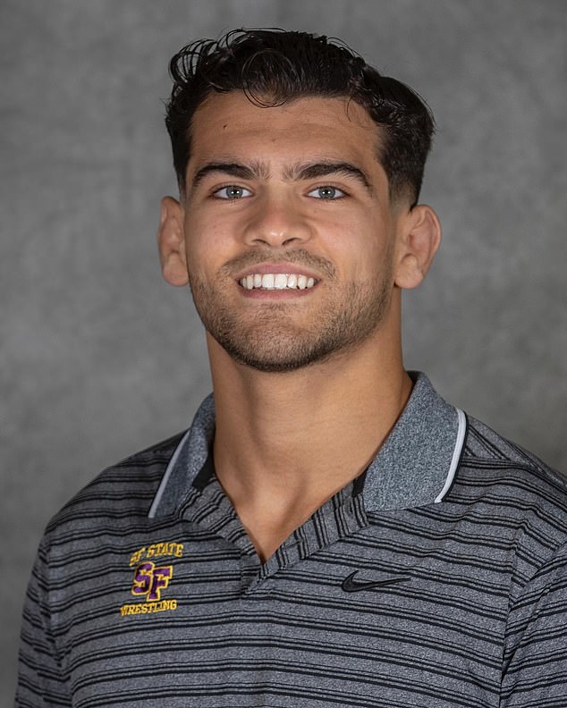 San Francisco State University wrestler Hamzah Alsaudi, 22, went missing after diving into the ocean off a California beach for a 'polar plunge' with two friends on Thursday.