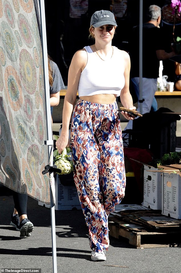 Hit the market;  Shailene Woodley kept a low profile as she explored a farmers' market in Los Angeles on Sunday afternoon.