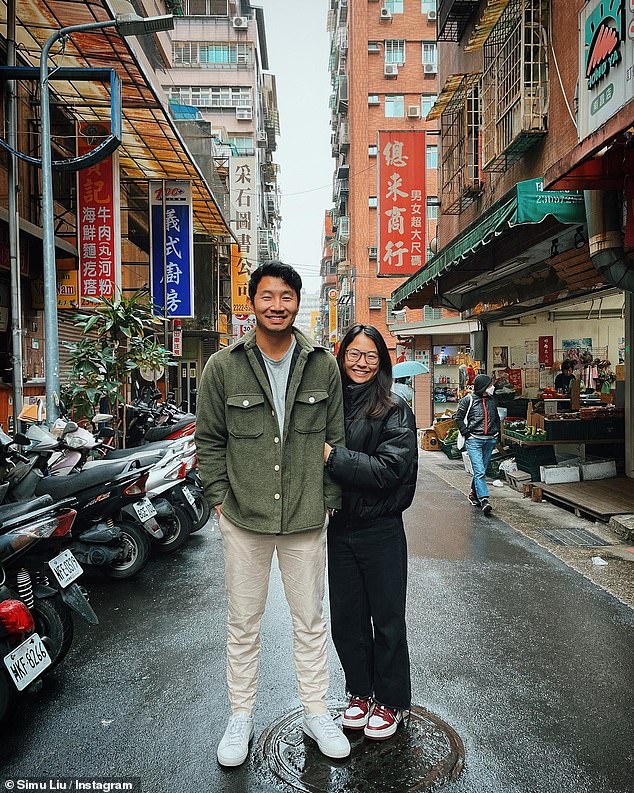 Sweet: Simu Liu shared sweet photos with girlfriend Allison Hsu on Monday night