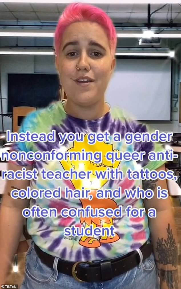 Olivia Garrison, who previously posted on TikTok about her 'queer safe space classroom', has admitted to helping students change their gender identity without their parents' knowledge.