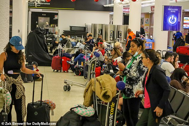 Miami: Passengers were stranded at the airport Wednesday morning as thousands of delays plagued the nation