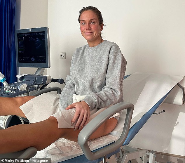 Emotional: Earlier this week, Vicky told her Instagram followers that she suffered a setback with her fertility journey.  She said she has a cyst on her ovaries that needs to be removed before she can continue with treatment