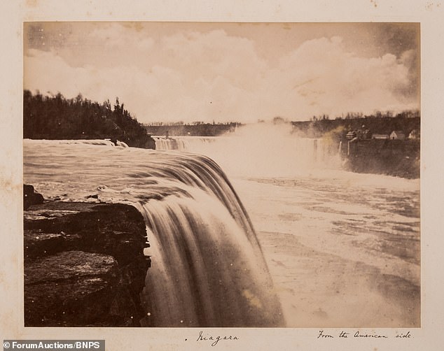 The photo album of a globe-trotting Victorian aristocrat from an underdeveloped world on the cusp of dramatic change has come to light.  Sir Arthur Hobhouse and his wife took the opportunity to travel across North America and China en route to their destination in India in the 1870s, when the British Empire was at its height.  Above: Niagara Falls