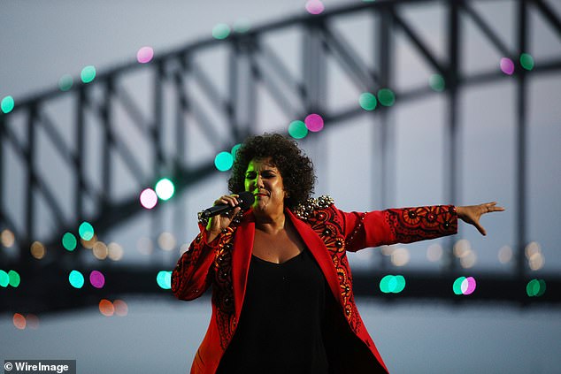 Viewers lashed out at ABC's Australia Day Live concert at the Sydney Opera House on Thursday.  Pictured is Casey Donovan