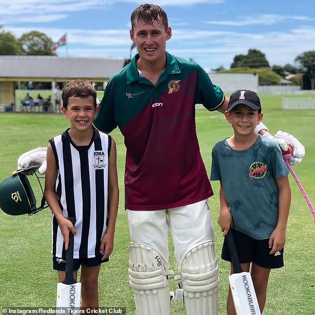 Marnus Labuschagne regularly takes time to communicate with his Redlands grade cricket team in Brisbane and enjoys watching their games live.